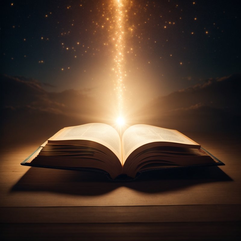 A picture of the Big Book of Alcoholics Anonymous emitting hopeful light
